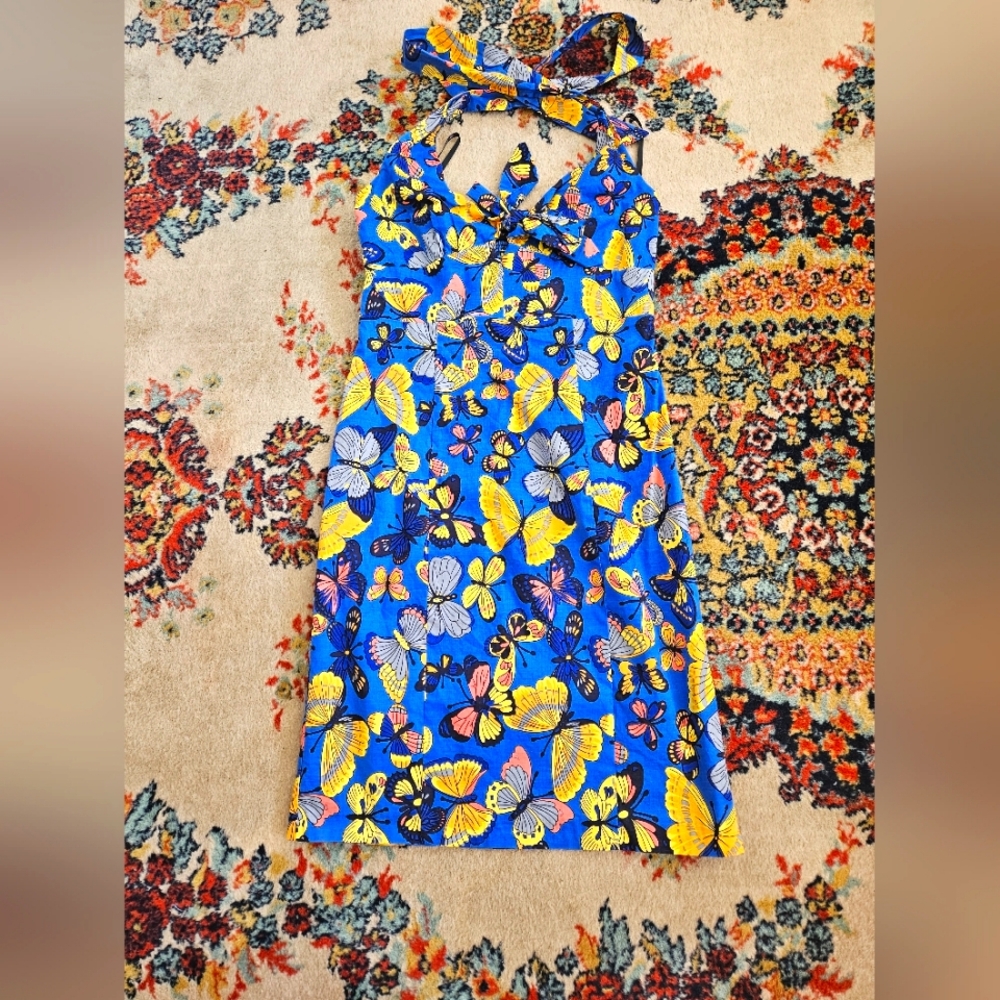 Betsey Johnson Butterfly Halter Wiggle Dress NWT